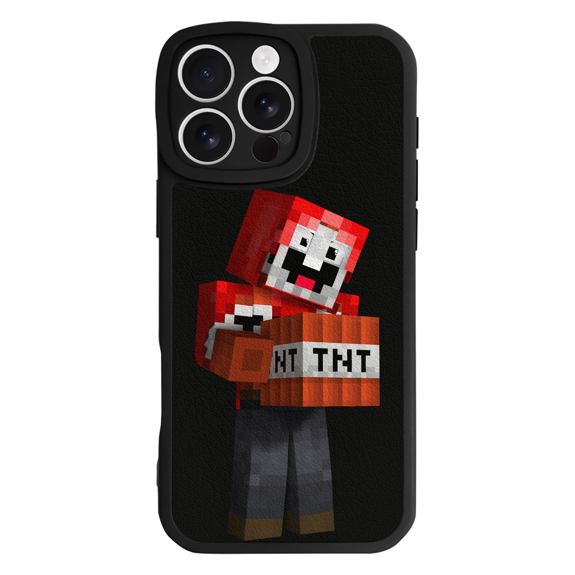 （画像用） マインクラフト ブロックの世界 Minecraft MC Block world 【iPhone 16シリーズ対応】シリコンスマホケース（レザー調） 材質：シリコン